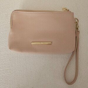 Steve Madden Clutch Blush Pink Zip Around Wristlet Purse 7.5"